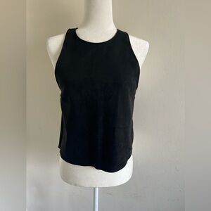 NWT Black top faux suede Zara